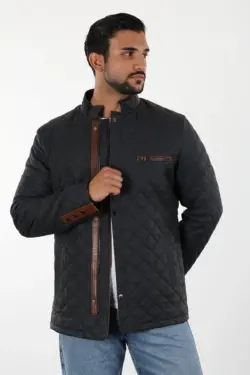 Denha Hakiki Lacivert Erkek Kısa Deri Ceket - Görsel 4