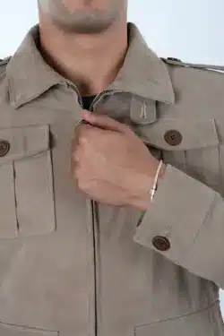 Petra Erkek Bej Kısa Hakiki Deri Ceket