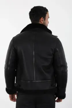 Alaska Erkek Siyah Kısa Hakiki Deri Ceket