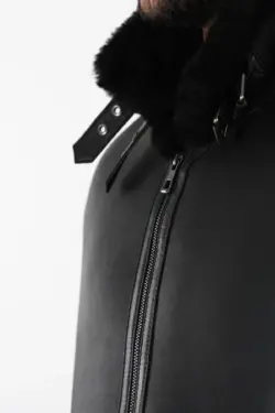 Alaska Erkek Siyah Kısa Hakiki Deri Ceket