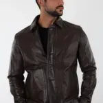 Atlanta Erkek Kahverengi Kısa Hakiki Deri Ceket