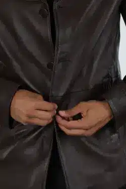 Danny Erkek Kahverengi Kısa Hakiki Deri Ceket