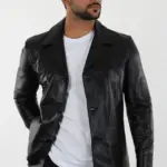 Danny Erkek Siyah Kısa Hakiki Deri Ceket