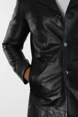 Danny Erkek Siyah Kısa Hakiki Deri Ceket