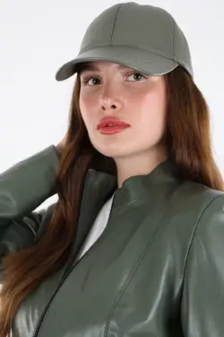 Deri Şapka Yeşil Unisex