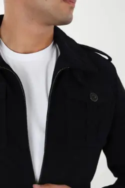 Petra Erkek Lacivert Kısa Hakiki Deri Ceket