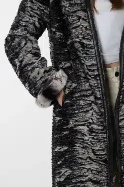 Rex Siyah Kadın Hakiki Deri Mont