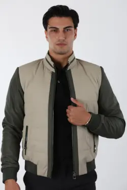 Tayga Erkek Bej Kısa Hakiki Deri Ceket