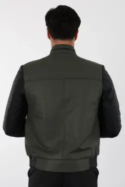 Tayga Erkek Yeşil Kısa Hakiki Deri Ceket