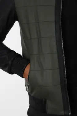 Tayga Erkek Yeşil Kısa Hakiki Deri Ceket