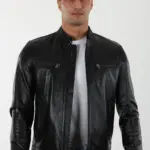 Varombe Erkek Siyah Kısa Hakiki Deri Ceket