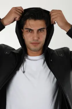 Calı Erkek Siyah Kısa Hakiki Deri Ceket