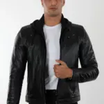 Calı Erkek Siyah Kısa Hakiki Deri Ceket