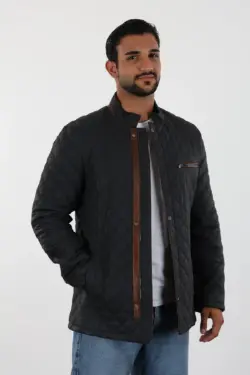 Denha Hakiki Deri Lacivert Erkek Kısa Ceket