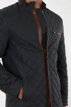 Denha Hakiki Lacivert Erkek Kısa Deri Ceket - Görsel 2