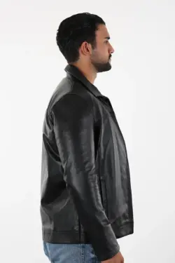 Tahoe Erkek Siyah Kısa Hakiki Deri Ceket - Görsel 5