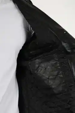 Apolda Erkek Siyah Uzun Hakiki Deri Kaban