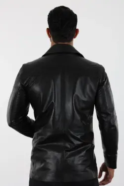 Danny Erkek Siyah Kısa Hakiki Deri Ceket