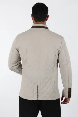 Denha Ekek Bej Kısa Hakiki Deri Ceket