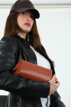 DERİHOUSE Caisson Taba Hakiki Deri Çanta - Görsel 7