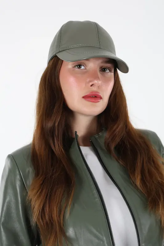 Deri Şapka Yeşil Unisex