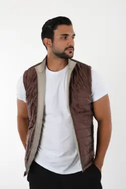 DERİHOUSE Bej Erkek Hakiki Deri Yelek 3506