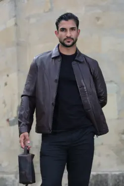 DERİHOUSE Caisson Unisex Kahverengi Hakiki Deri Çanta