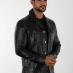 Gobi Erkek Koyu Kahverengi Kısa Hakiki Deri Ceket