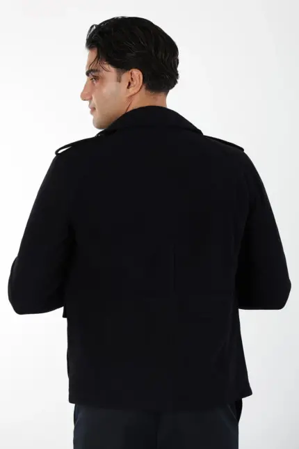 Petra Erkek Lacivert Kısa Hakiki Deri Ceket