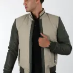 Tayga Erkek Bej Kısa Hakiki Deri Ceket