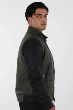 Tayga Erkek Yeşil Kısa Hakiki Deri Ceket