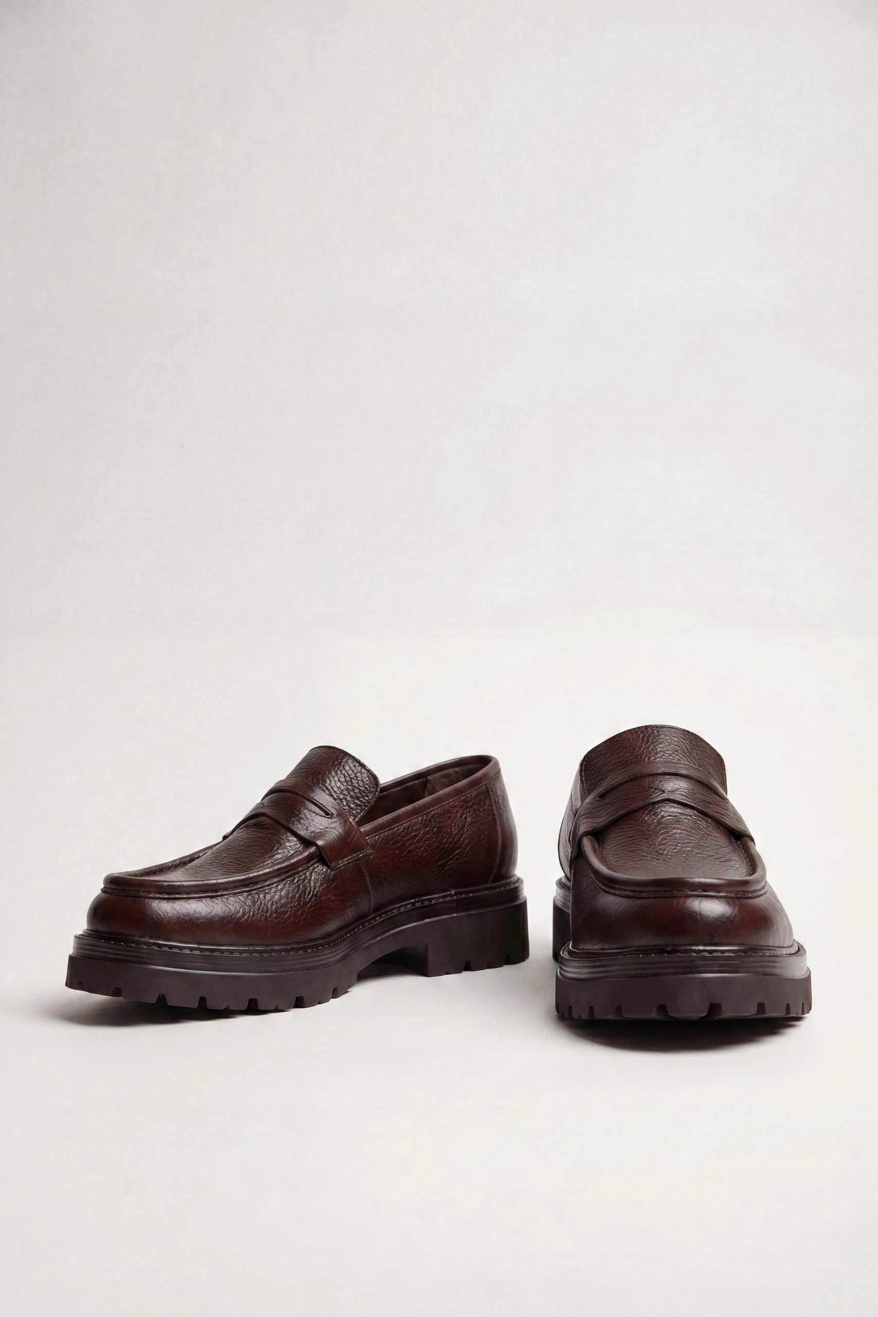 Kahverengi Erkek Deri Penny Loafer Ayakkabı