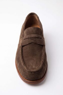 Kahverengi Erkek Süet Deri Loafer Ayakkabı